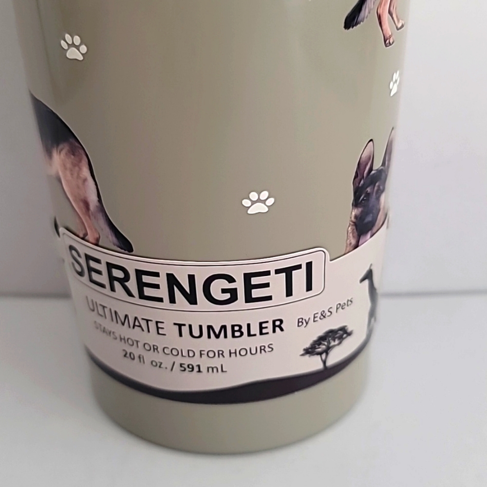 E&S Imports 7" German Shepherd Serengeti Tumbler Hot or Cold Beverages Tumblers - Picture 7 of 12